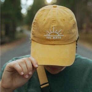 Yellow 'Sol Mate' Embroidered Cap